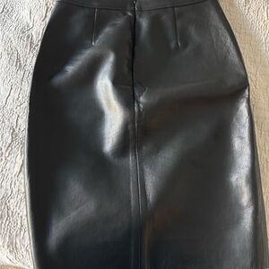 Anine Bing Black Leather Pencil Skirt